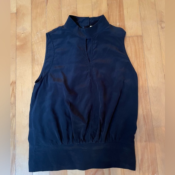 Frame Womens Black Keyhole Hidden Back Zipper Blouse Tank Top Shirt size small - Picture 11 of 12